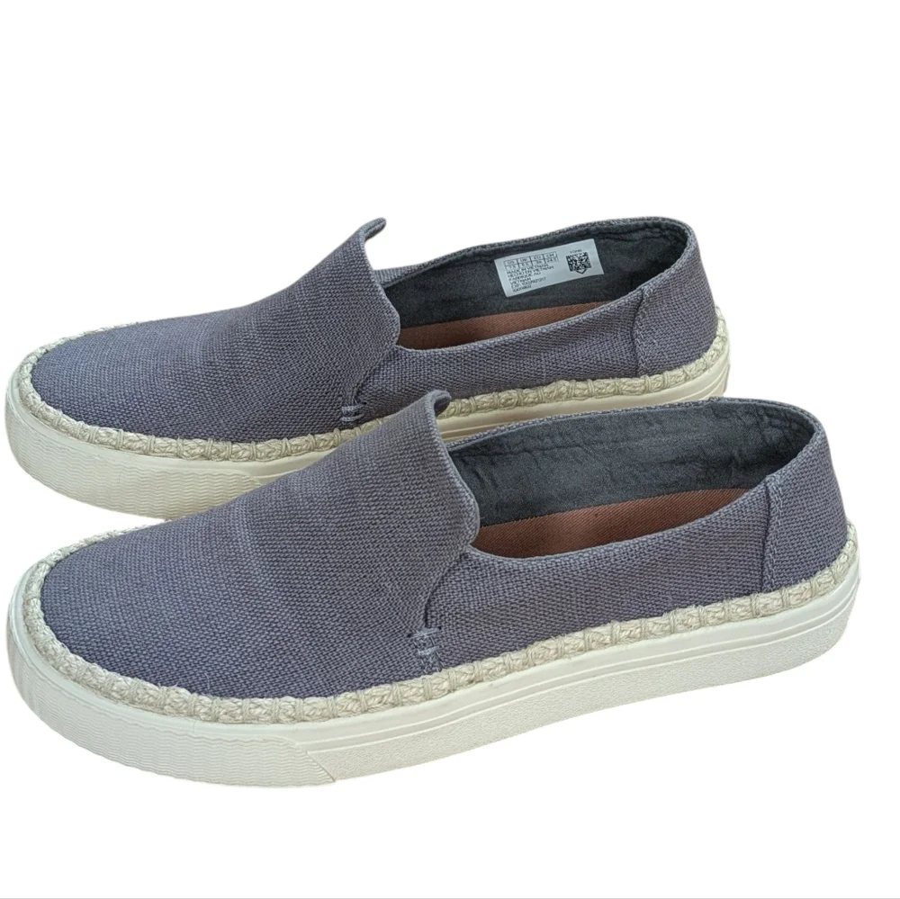 Toms Shade Heritage Canvas Jute Slip On Shoes Size 7.5